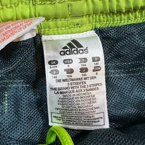 ADIDAS Boy’s Youth Green Swim Trunks Size Small - Picture 2 of 9